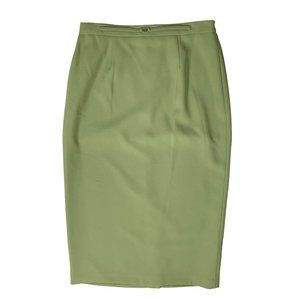 Karen Scott Womens Midi Pencil Skirt Size 12 Sage Green Straight Below Knee